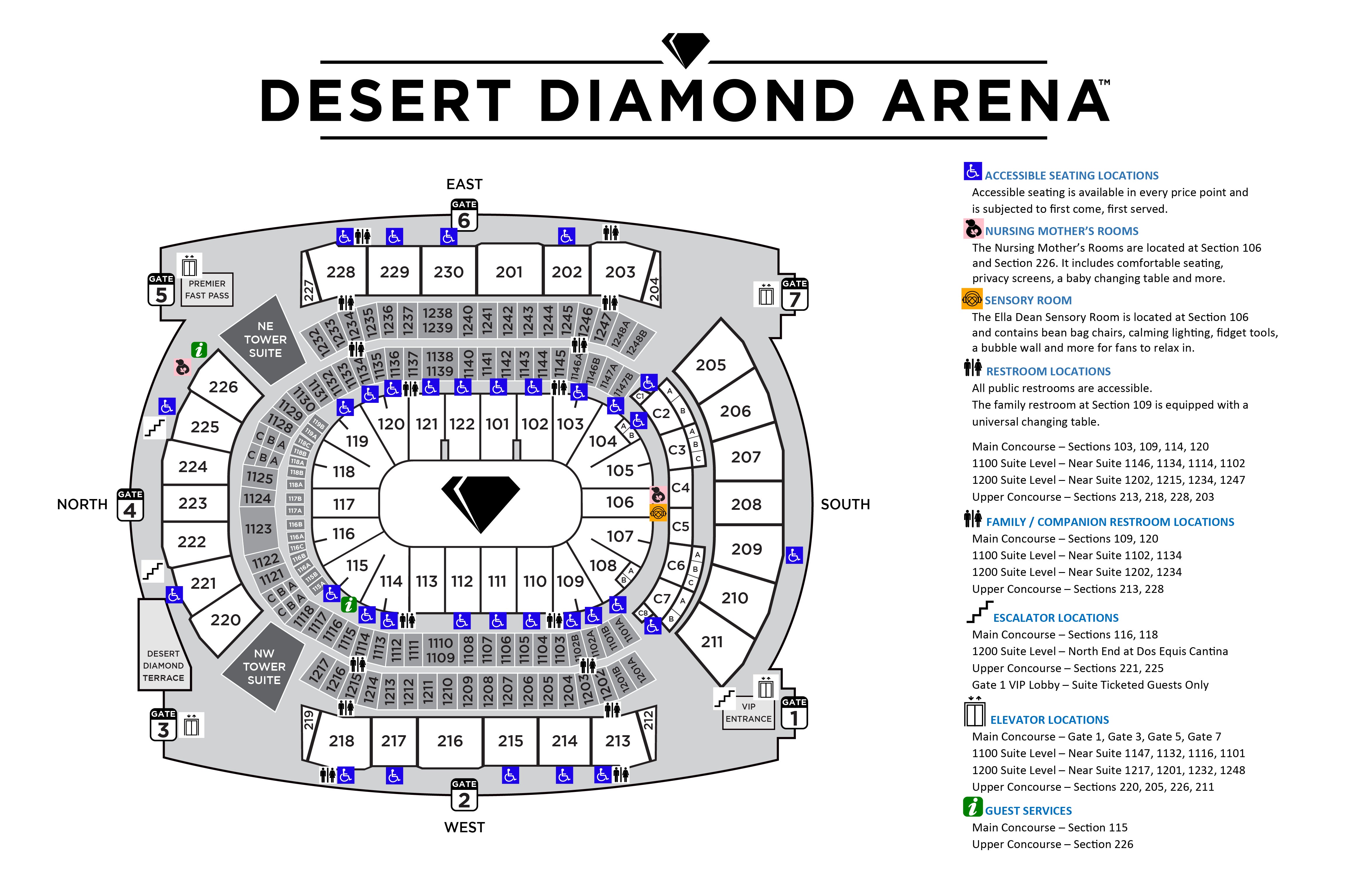 Seating Charts  Desert Diamond Arena